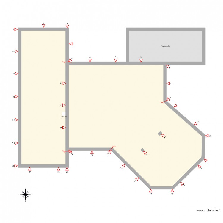 LACHAUD. Plan de 3 pièces et 134 m2