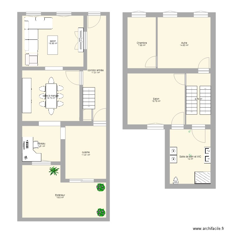 maison 1er étage. Plan de 0 pièce et 0 m2