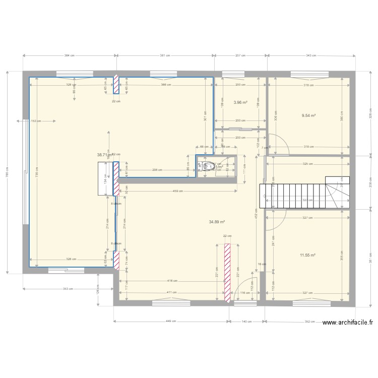 détail pièces de vie essai2. Plan de 0 pièce et 0 m2