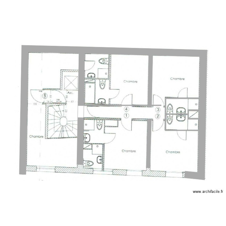 JDM plan étage courant. Plan de 0 pièce et 0 m2