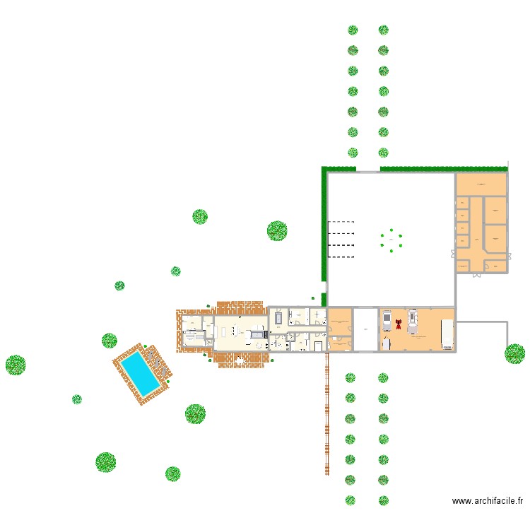 Plans Thairé. Plan de 28 pièces et 1241 m2