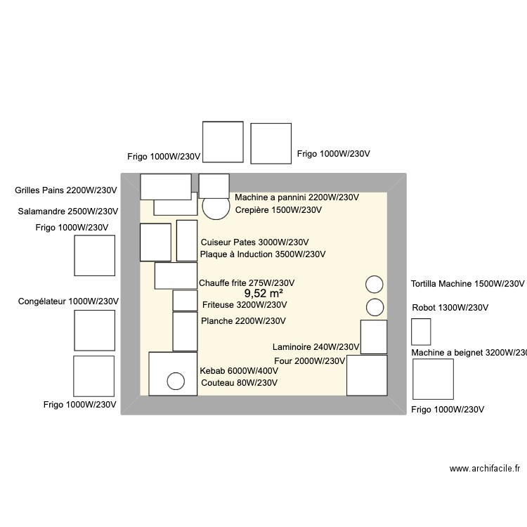 Cuisine. Plan de 0 pièce et 0 m2