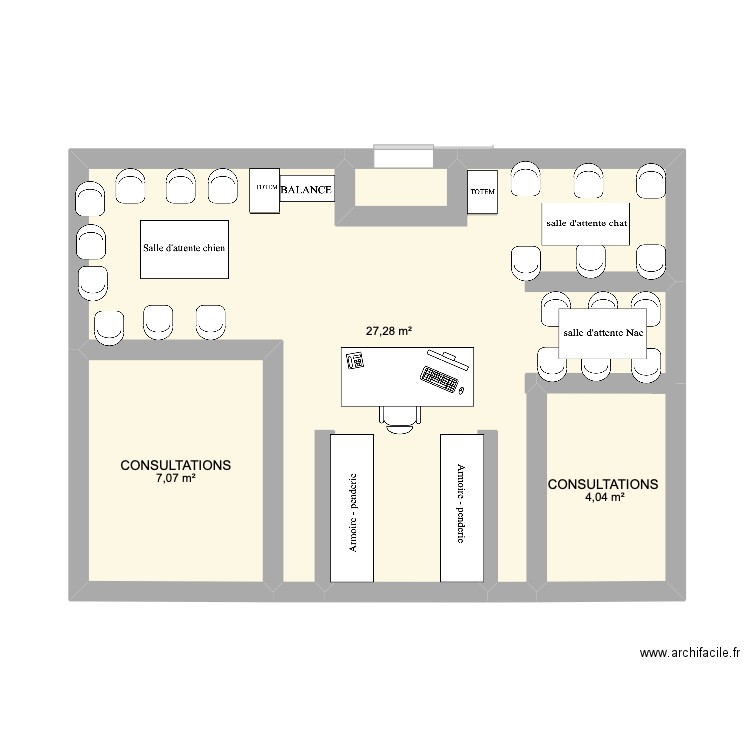 pauline plan acceuil . Plan de 3 pièces et 38 m2