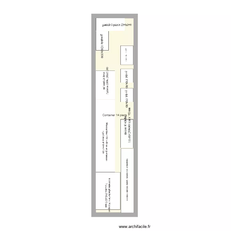 container 14 pieds euro 4x4. Plan de 
