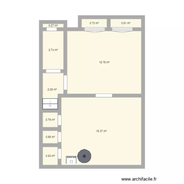 KELDER  AFVAL HOEK 41 52m. Plan de 