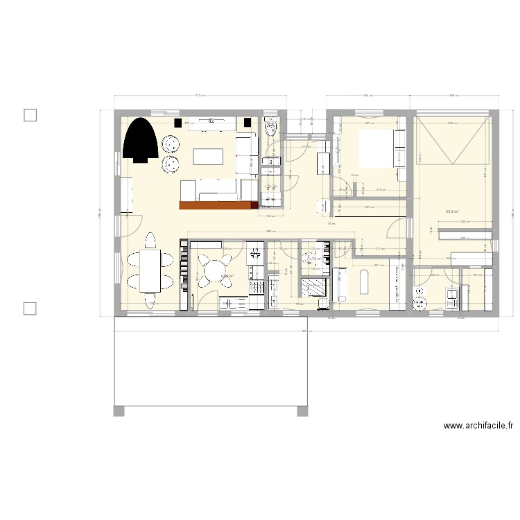 rectangle 100m2. Plan de 0 pièce et 0 m2