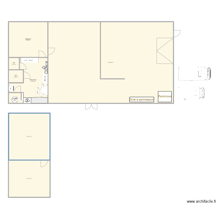 Plan KE menuiserie. Plan de 8 pièces et 241 m2