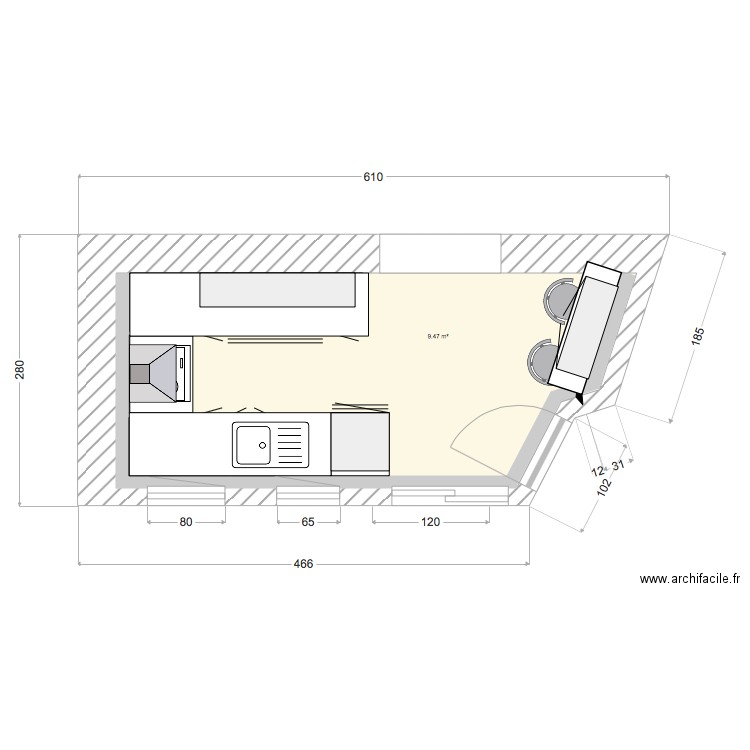 projet cuisine meubles. Plan de 0 pièce et 0 m2