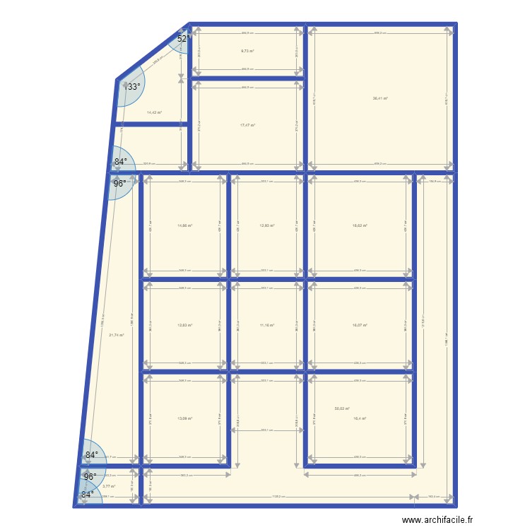 PLAN MALIKA. Plan de 15 pièces et 270 m2