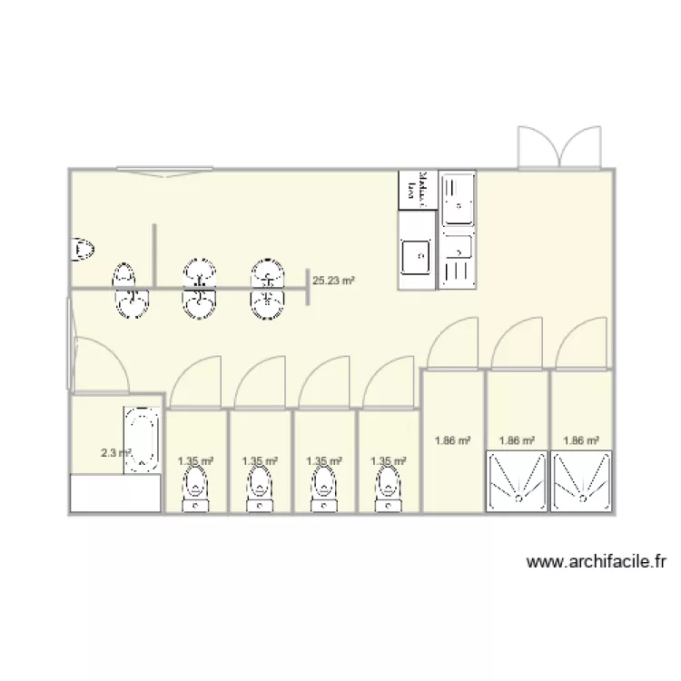 Quebec bloc sanitaire 1 étoile. Plan de Quebec bloc sanitaire 1 étoile. Plan de
