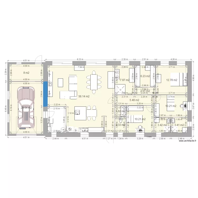 Maison Hobre Garage Nord. Plan de 