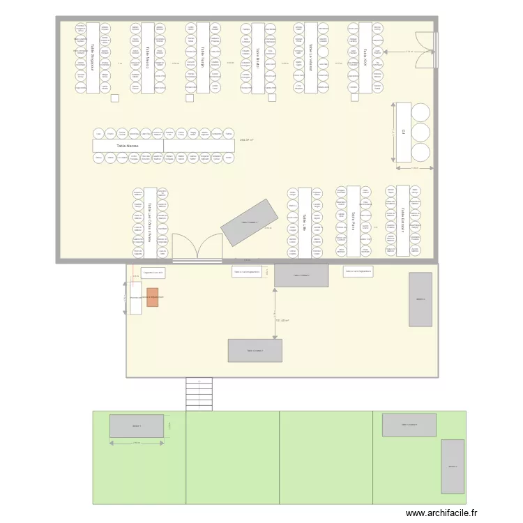 Plan salle Bezyl cas Pluie. Plan de 