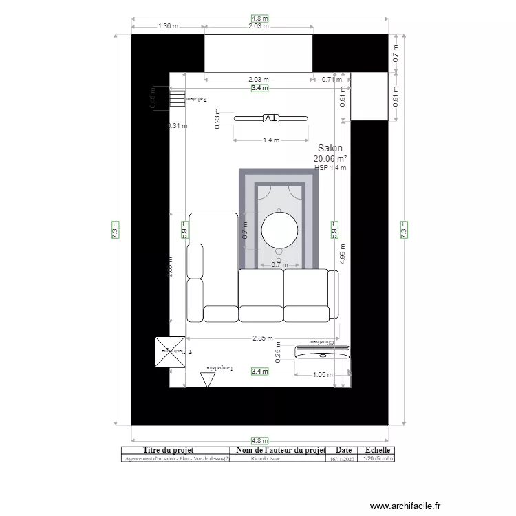 Agencement salon plan vue de dessus  Proposition 2. Plan de 