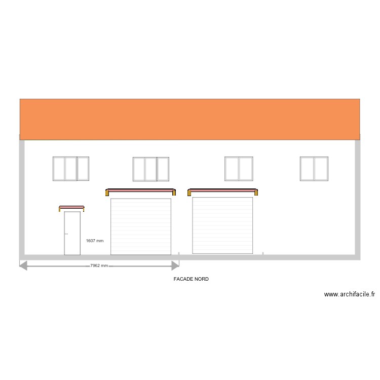 FACADE NORD . Plan de 0 pièce et 0 m2