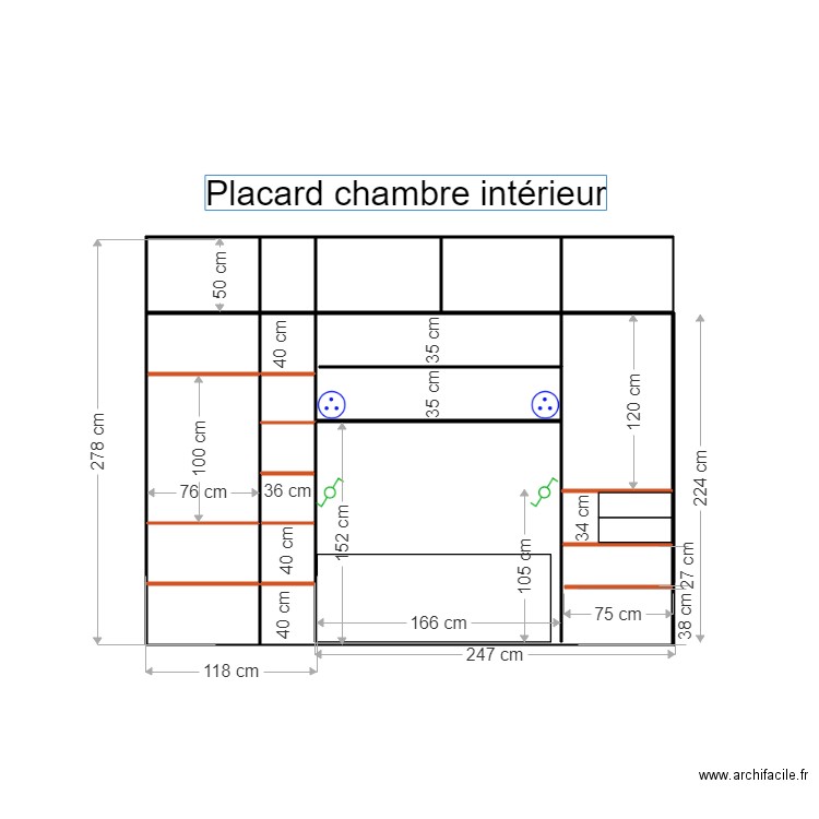 placard chambre alistair interieur v3. Plan de 0 pièce et 0 m2