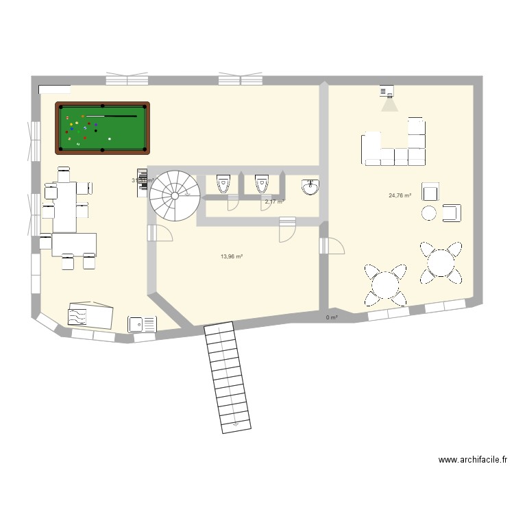 PLAN. Plan de 5 pièces et 72 m2