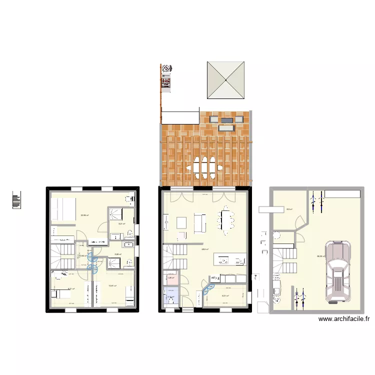 Etage maison. Plan de 