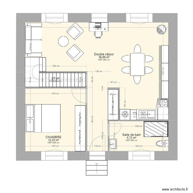 BREGILLE_R0_V2. Plan de 4 pièces et 58 m2