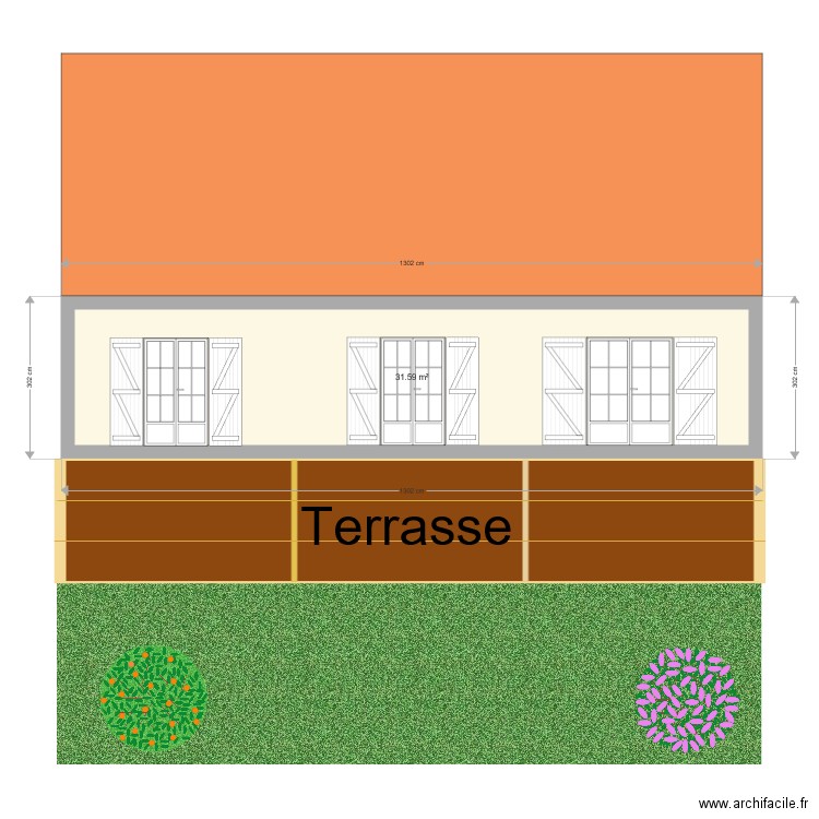 Façade Arrière. Plan de 0 pièce et 0 m2