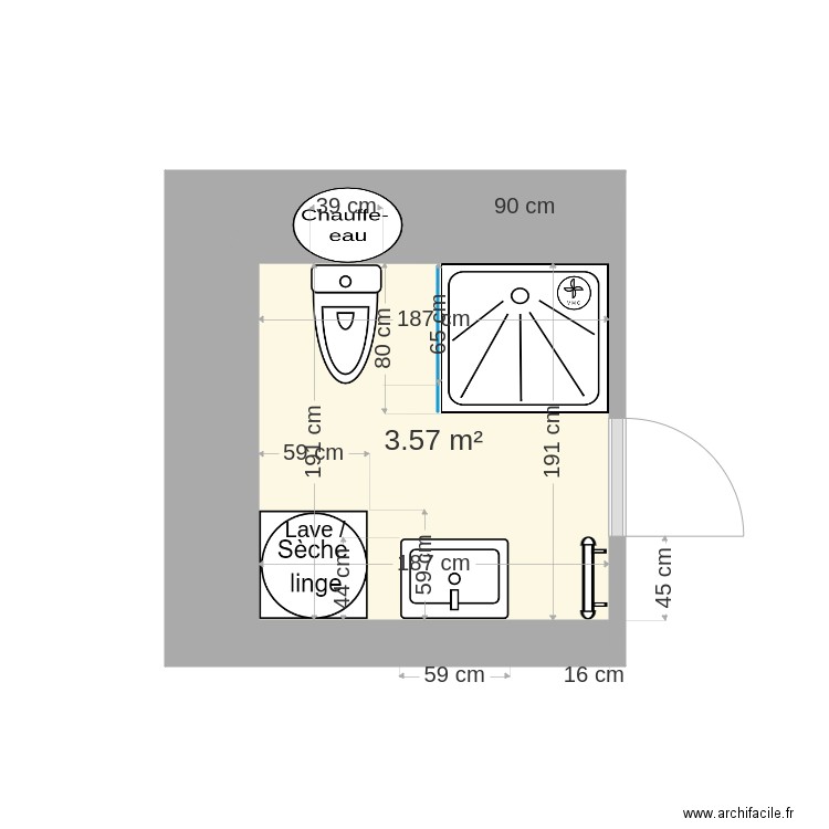 RDC Nord salle deau 2. Plan de 0 pièce et 0 m2