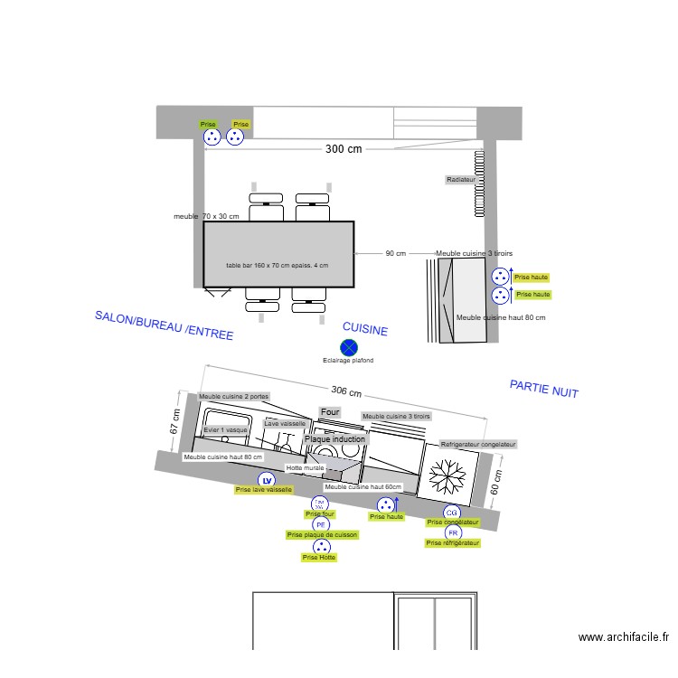 LORIS aménagement cuisine  technique. Plan de 0 pièce et 0 m2