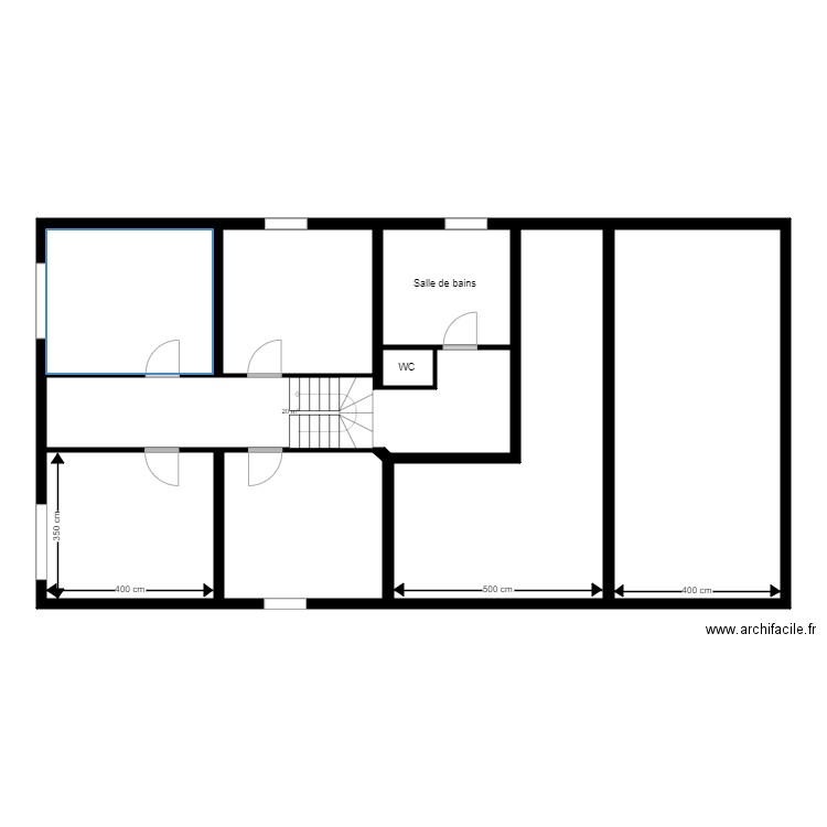 Hamipré 1er étage. Plan de 8 pièces et 147 m2