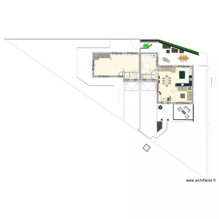 rdc2 salon sur avant. Plan de 