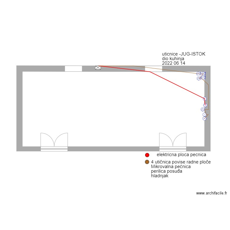 plan-Uticnice-Jug-Istok. Plan de 1 pièce et 37 m2