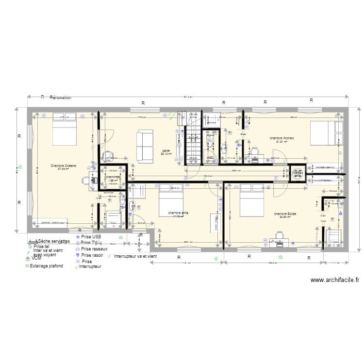 etage. Plan de 0 pièce et 0 m2