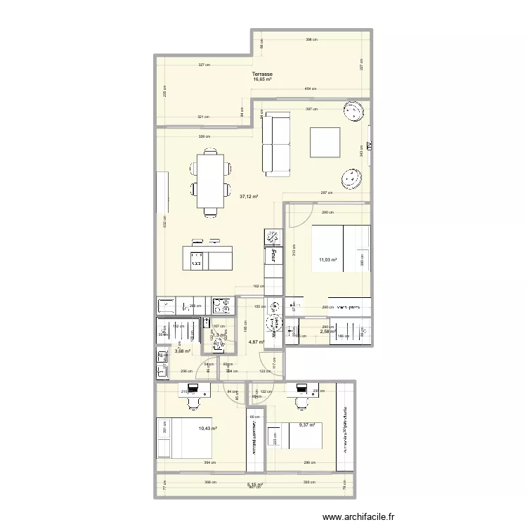 Pornichet T4 V3. Plan de 