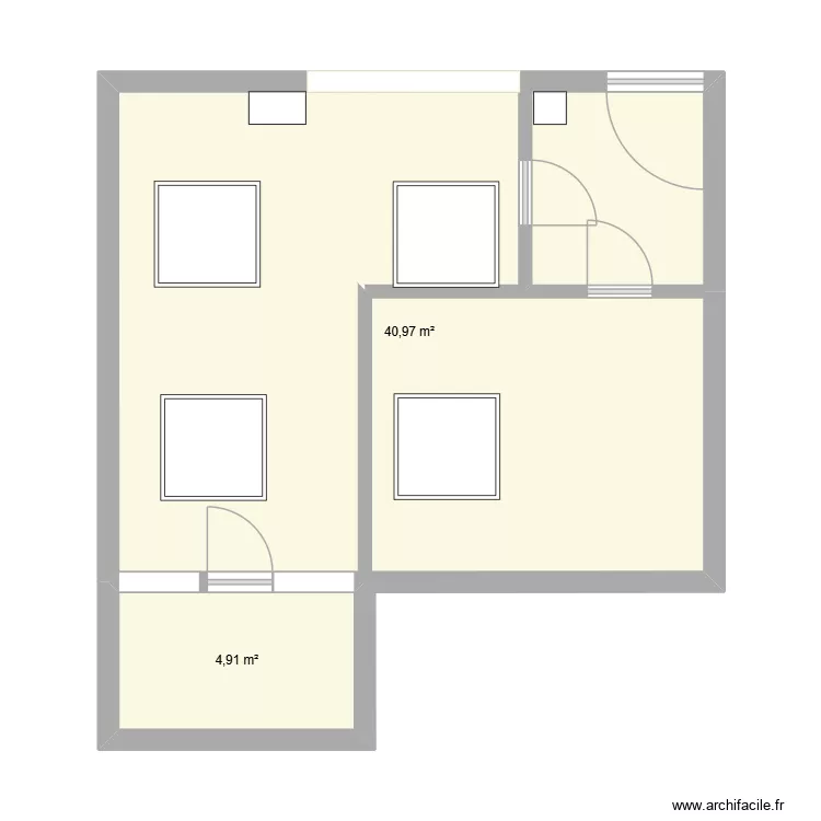Cabinet, cr&eacute;ation 2 salles. Plan de 2  et 46 m²