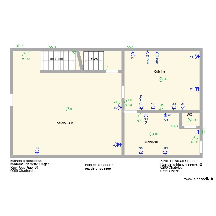 tanger rez. Plan de 4 pièces et 175 m2