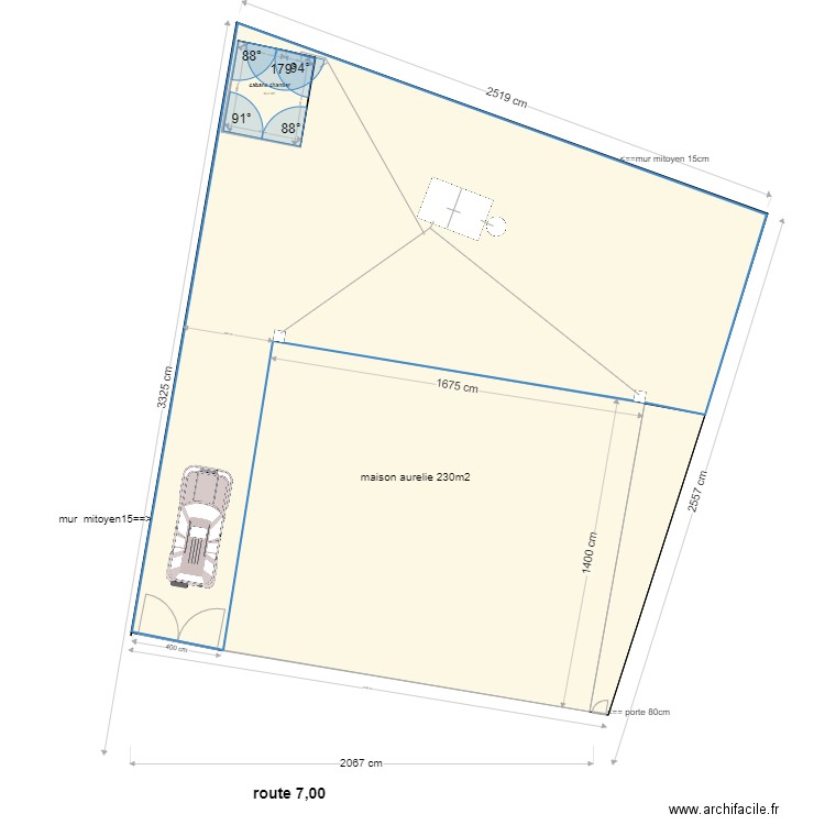 plan d implantation4. Plan de 4 pièces et 610 m2