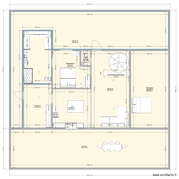 maison PK11 dernière modification . Plan de 8 pièces et 241 m2