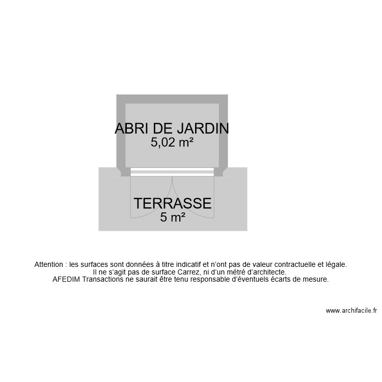 BI 7951 ABRI DE JARDIN. Plan de 2 pièces et 10 m2