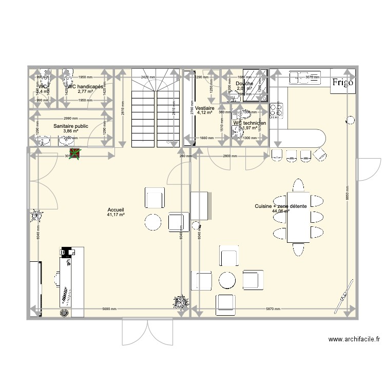 Bureau RDC. Plan de 0 pièce et 0 m2