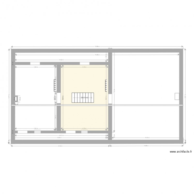 REZCHAUSSEE. Plan de 1 pièce et 26 m2