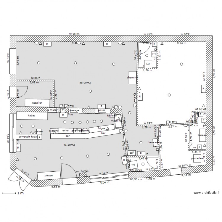 bar ury 2. Plan de 0 pièce et 0 m2