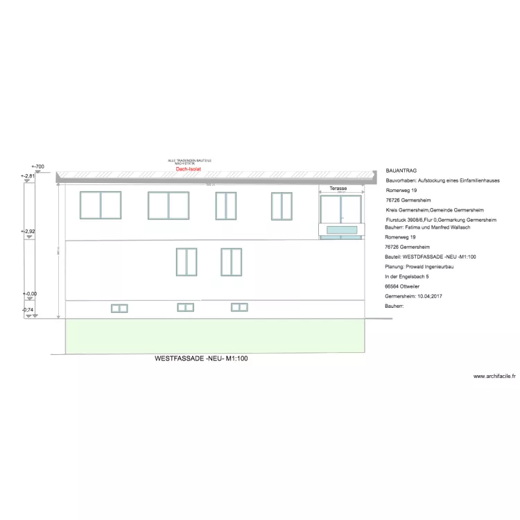 Wallasch WESTFASSADE. Plan de Wallasch WESTFASSADE. Plan de