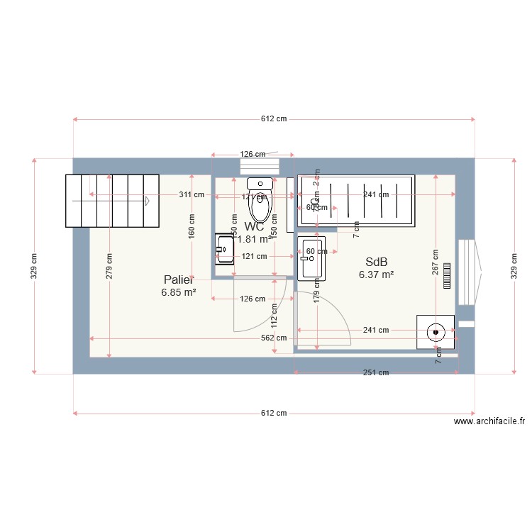 SdB Nadège BUGAREL V1. Plan de 0 pièce et 0 m2