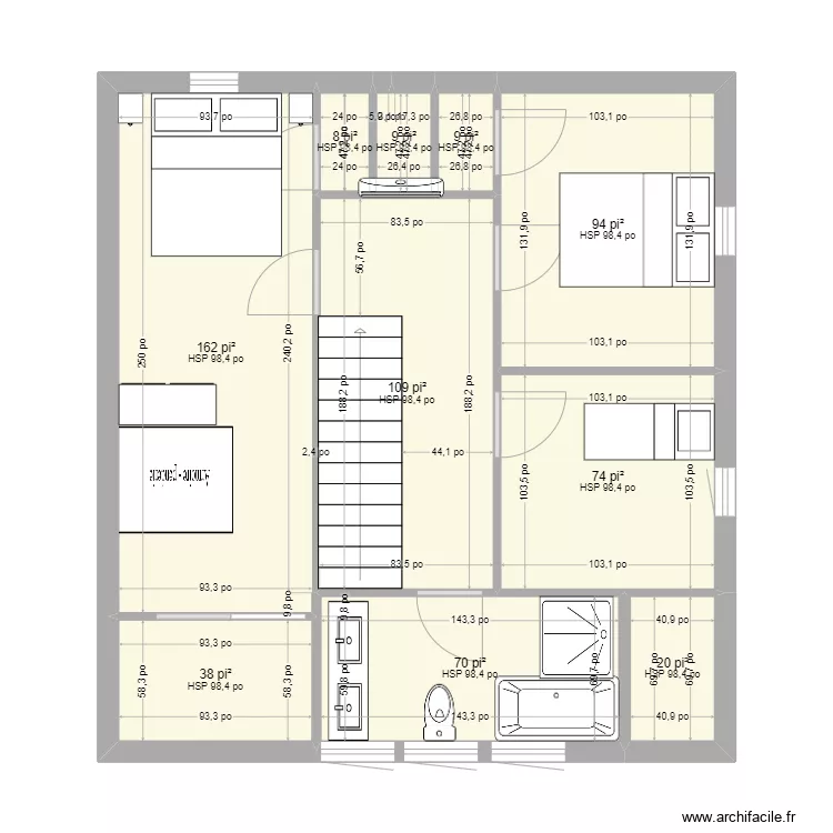Tremblant chambres &agrave; coucher. Plan de 