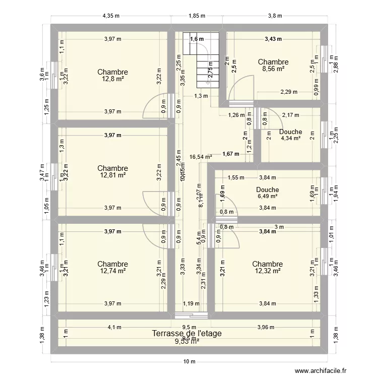 Etage 1 Maison Kaffo. Plan de 