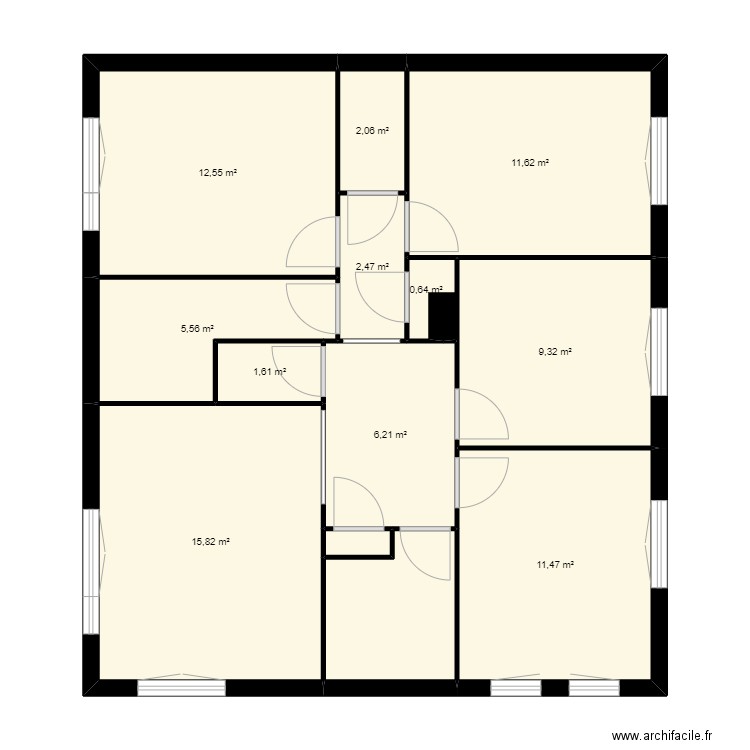 cotte. Plan de 18 pièces et 238 m2