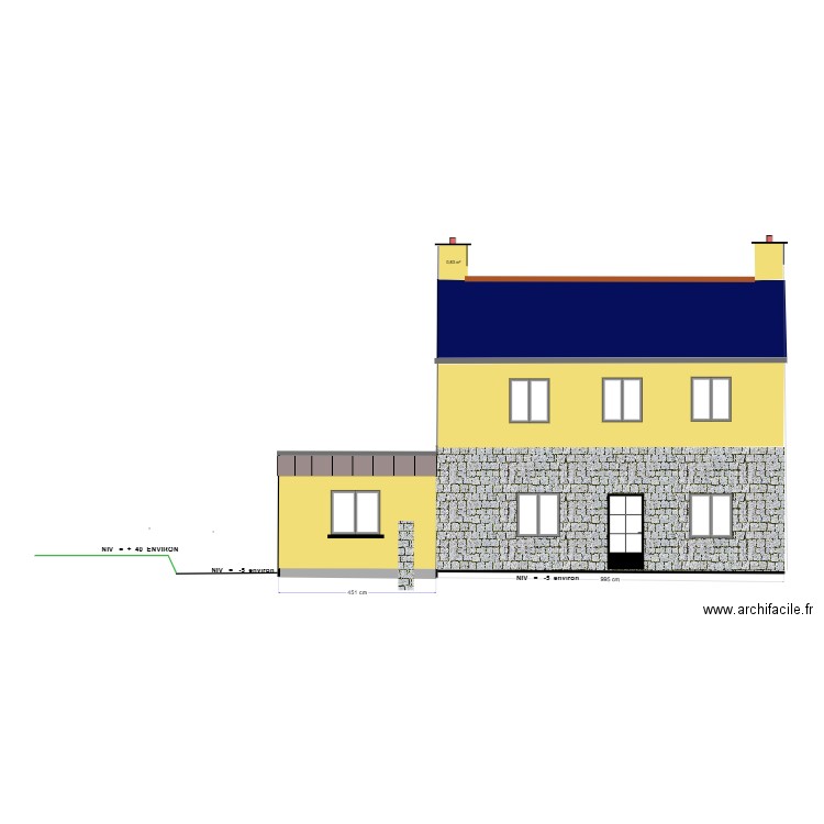 TRIAUD. Plan de 4 pièces et 158 m2