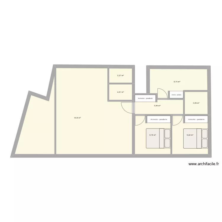Flaine. Plan de 8 Pièces et 93 m² Flaine. Plan de 8 Pièces et 93 m²
