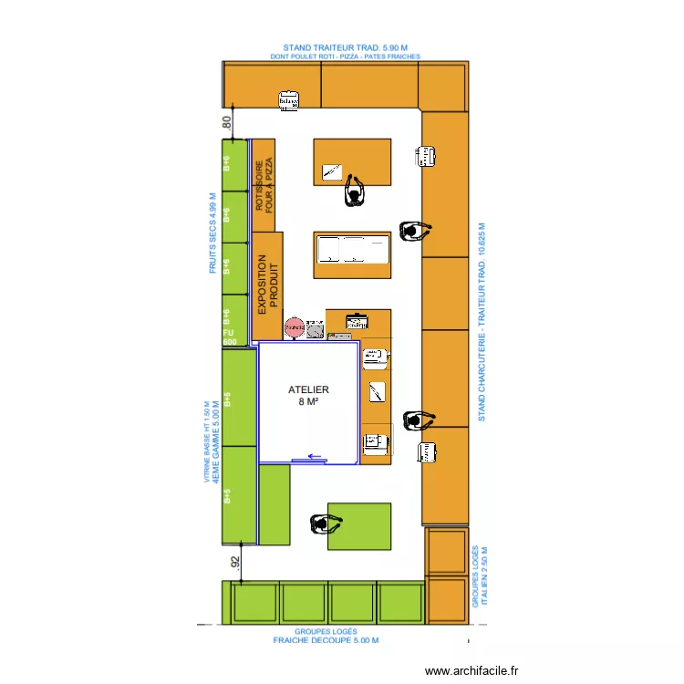 Arri&egrave;re Trad CTT La Motte. Plan de 