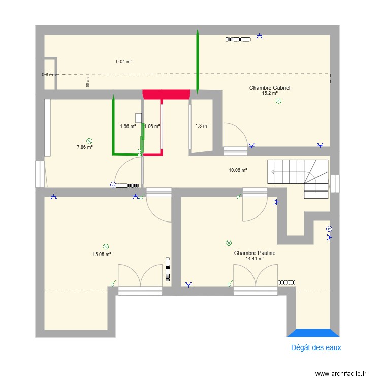 Etage 1 reaménagement. Plan de 0 pièce et 0 m2