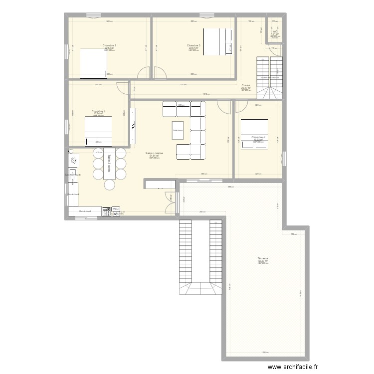 bamako. Plan de 8 pièces et 230 m2