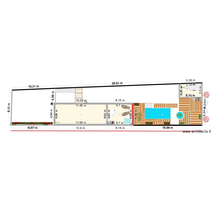 MAISON. Plan de 3 pièces et 99 m2