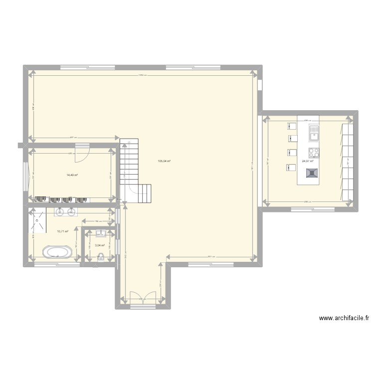 FINIS . Plan de 11 pièces et 276 m2